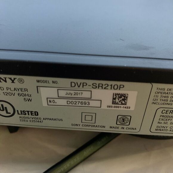 Sony CD/DVD Player Model No. DVP-SR210P No Remote-Tested - Picture 7 of 7
